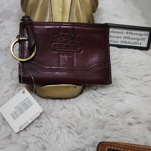 Vintage Coach Mini Skinny ID Case / Keyring Coin Pouch.